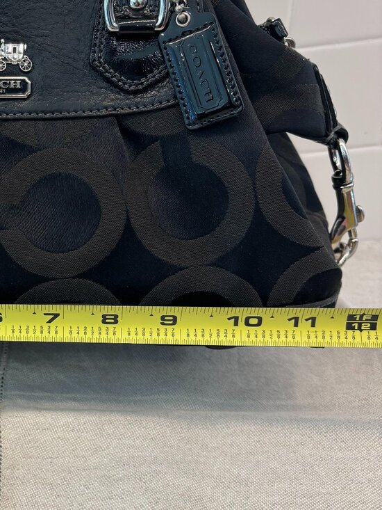 Coach Madison Sabrina Satchel - Leather and Canvas - Black - Picture 13 of 16